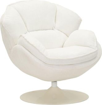 Mauro Ferretti Sill&oacute;n giratorio blanco de estilo retro de 85x80x81 cm