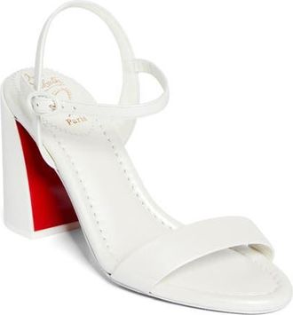 Christian Louboutin Miss Jane Sandal in W667 Bianco/lin Snow at Nordstrom, Size 10.5Us