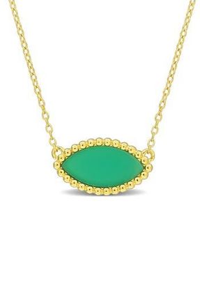 Delmar Marquise Emerald Cabochon Pendant Necklace in Green at Nordstrom Rack