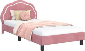 vidaXL Cama Para Ni&ntilde;os Con Cabecero Rosa 80 X 200 Cm Terciopelo Vidaxl