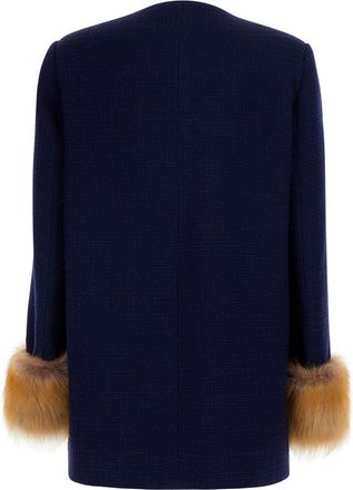Valentino Womens Caban Coat Grey Wool Blazers Jacket