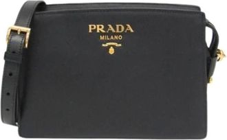 Prada Pre-owned Cross Body Bags, female, Black, Size: ONE SIZE Pre-owned 9Y19Au Pelletteria Shoulder Bag