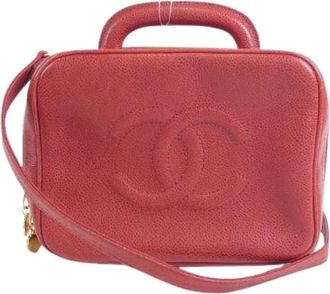 Chanel Pre-owned Handbags, female, Red, Size: ONE SIZE Pre-owned Caviar Skin Shoulder Bag