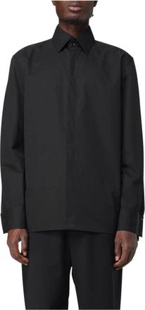 Saint Laurent Heren, Overhemden, Zwart, Maat: 2XS Katoen