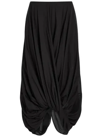 Toteme Cocoon Cotton-blend Midi Skirt - Black - 32 (UK4 / Xxs)