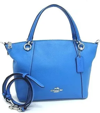 Coach Blue Leather Handbag Shoulder Bag Tote Bag (Pre-Owned)