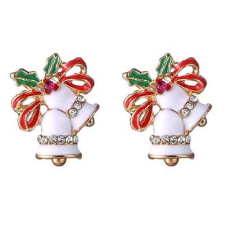 Generic 1 Pair Elegant Christmas Bells Earrings Fashion Crystal Stud Earrings Jewelry for Womens Gift Nice and Deft Multicoloured