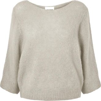 Americandreams Heidy Short Sleeve Pullover - Dames - Ronde hals truien - Beige - L/Xl - Truien & Vesten