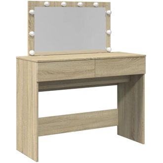 vidaXL Vidaxl - Tocador Con Luces Led Color Roble Sonoma 100x40x120 Cm