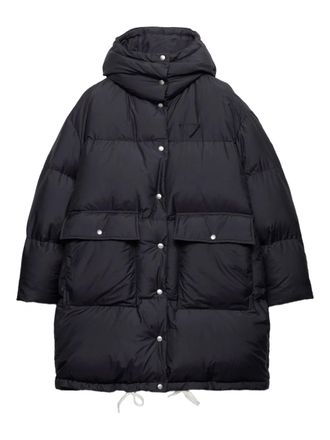 Prada Cappotto imbottito con cappuccio - Blu