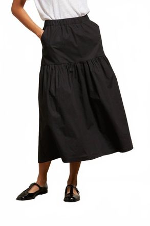 perfectwhitetee Arielle-Poplin Skirt In True Black