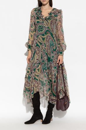 Etro Patterned Dress With Ruffles, Womens, Multicolour