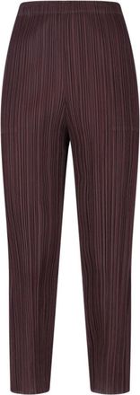 Issey Miyake Pleated Brown Trousers With Cropped Cut