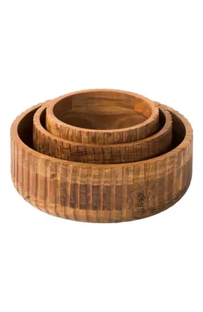 Mela Artisans Etta Acacia Wood Bowls in Brown at Nordstrom