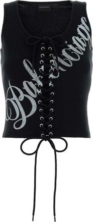 Balenciaga Black Cotton Tank Top