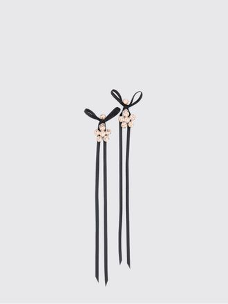 Simone Rocha Bow and Crystal Dangle Earrings with Rhinestone Embellishments