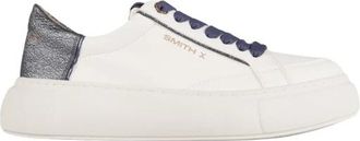 Alexander Smith Pearl Donna in het wit met blauwe glitter gelamineerde hak - Dames - Sneakers - Wit - 37 EU - Schoenen