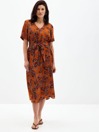 Contemporaine Womens Spicy bouquet silk dress