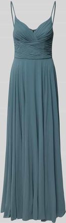 Mascara Abendkleid mit gelegten Falten in Schilf, Gr&ouml;&szlig;e 34