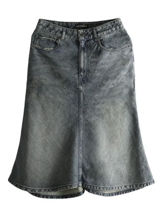 Balenciaga flared denim skirt - women - Cotton - 38 - Blue