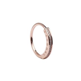 Pandora Signature I-D Pav&eacute; Ring - female - Pandora - Rings - Pink - 52 MM - Accessories