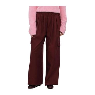 Harper & Yve Lenne Wide Broeken - Dames - Broeken - Rood - Maat: S Katoen