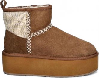 Emu Womens Stinger Knit Flatform Boot In Chestnut