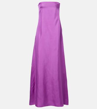 CHRISTOPHER ESBER Strapless silk satin gown