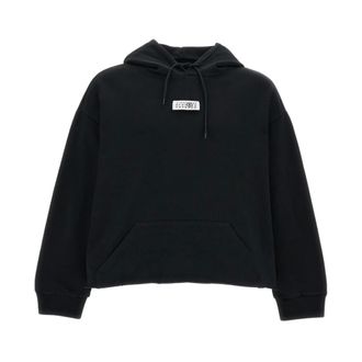 Maison Margiela Hoodies, male, Black, Size: XL Cotton Hooded Sweatshirt