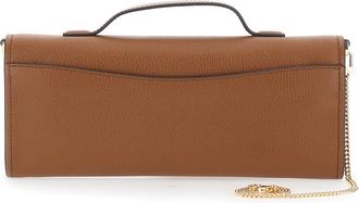 Michael Michael Kors Womens Pouch Hamilton Orange Grained Leather Cow Clutch Bags