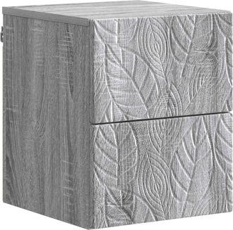 vidaXL Mesita De Noche De Pared Sonoma Gris 34,5 X 33 X 40 Cm Vidaxl
