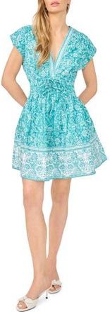 CeCe by Cynthia Steffe Deep V-Neck Minidress in Blue Slate at Nordstrom Rack, Size X-Large