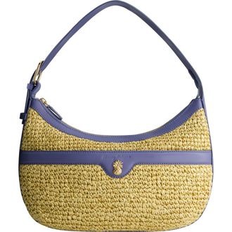Tommy Bahama Soft Straw Zip-Top Hobo in Blue at Nordstrom