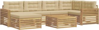 vidaXL Conjunto De Sof&aacute;s De Exterior 7 Uds. Y Beige Vidaxl