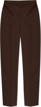 Moncler Geplooide broek - Heren - Straight fit broeken - Bruin - S - Broeken