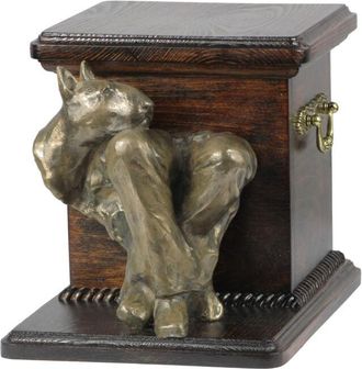 OEM Bull Terrier, Bull Terrier I - Una Urna Para Cenizas De Perro Con Una Estatuilla, Una Elegante Urna Para Un Perro, Una Urna &Uacute;nica Con Un Busto De Perr
