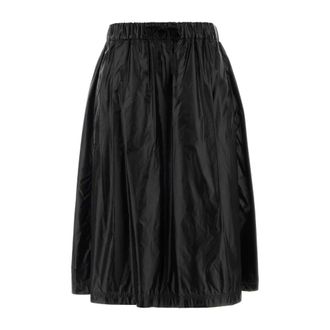 Herno Midi Skirts, female, Black, Size: XS Laminar Elastic-Waist Midi Skirt