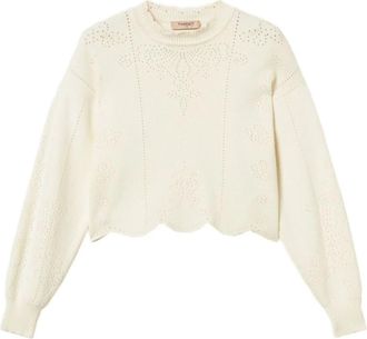 Twinset Round-neck Truien - Dames - Ronde hals truien - Beige - S - Truien & Vesten