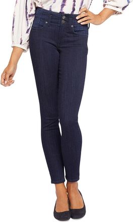 NYDJ Womens NYDJ Ami Jeans Navy Blue Denim Dark Wash Skinny Leg Cropped JZZ368