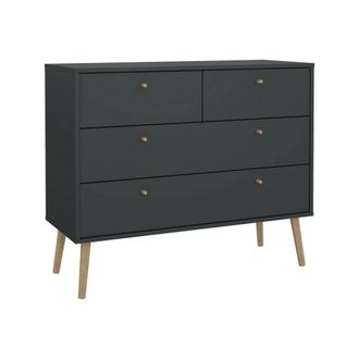 Dmora Dmora - Cajonera Pelagie, C&oacute;moda Multiusos, C&oacute;moda De Dormitorio, Gabinete Con Cajones, 99x39 H82 Cm, Gris