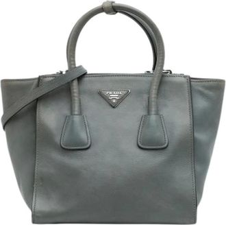 Prada Pre-owned Handbags, female, Gray, Size: ONE SIZE Pre-owned Vintage Leather Handbag
