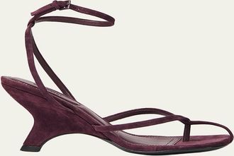 SIMKHAI Kelsey Suede Ankle-Strap Sandals