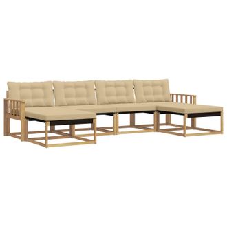 vidaXL Conjunto De Sof&aacute;s De Exterior Con Coj&iacute;n 6 Pcs Y Beige Vidaxl
