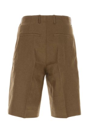 Our Legacy Mens Brown Cotton Blend Bermuda Shorts Tobaccodrapingcanvas Exterior: Hemp