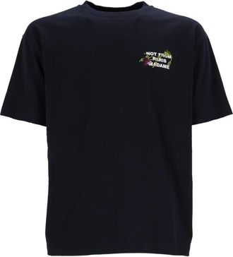 Dr&ocirc;le de Monsieur Le T-Shirt Slogan - Heren - T-shirts - Blauw - S - Katoen - Tops
