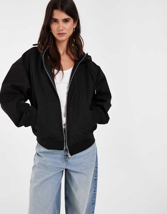 Jack & Jones giacca softshell nera con chiusura con zip-Nero