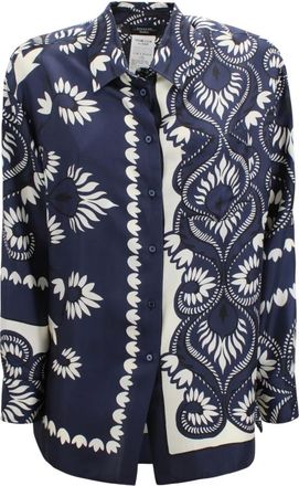 Max Mara Shirts, female, Multicolor, 3XS, Printed Silk Patchwork Shirt