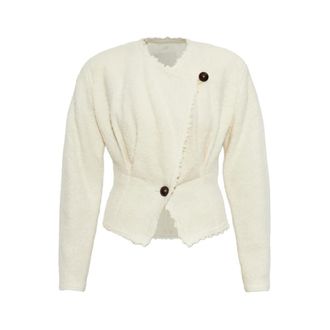 Isabel Marant Jassen, Dames, Beige, XS, Tweed, Maylin Tweed Jas