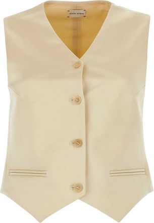 Magda Butrym Womens Cream Cotton Blend Vest - Ivory - Size EU 36 (Womens)
