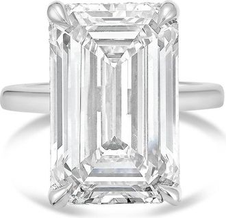 Diana M. Jewels Platinum 15.00 ct lab grown emerald diamond solitaire ring